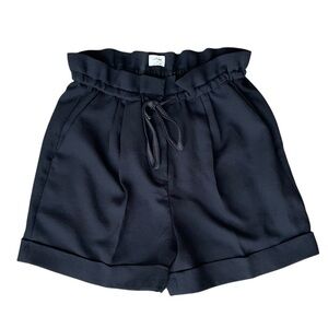 ARITZIA Wilfred Black High Waisted Paperbag Cuffed Shorts XS